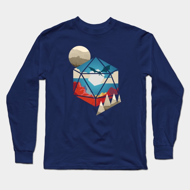 D20 World Long Sleeve T-Shirt by Glassstaff